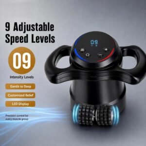 Handheld 360° Roller Massager · Everyday Muscle Comfort · Adjustable Intensity · 2 Heads