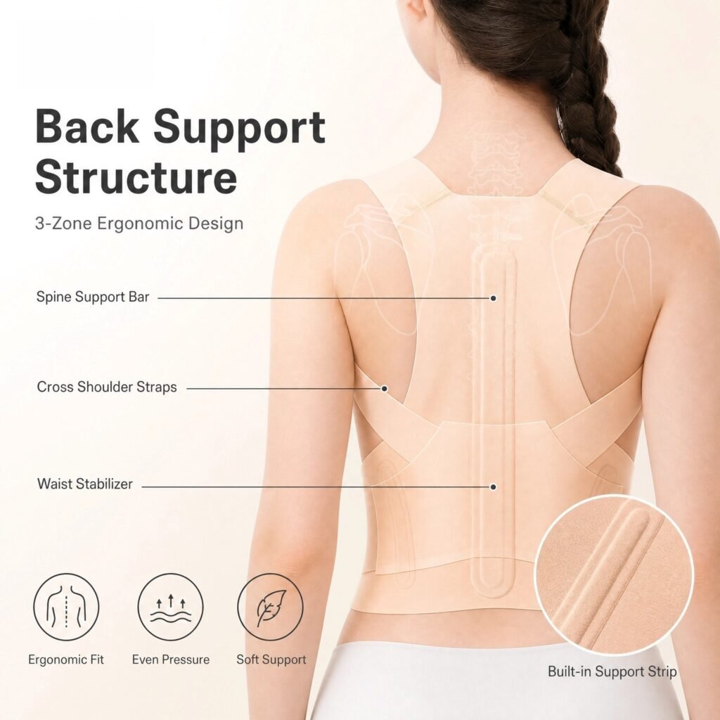 Posture Corrector for Women · Invisible Support · Upper Back & Neck Relief · Adjustable · Breathable