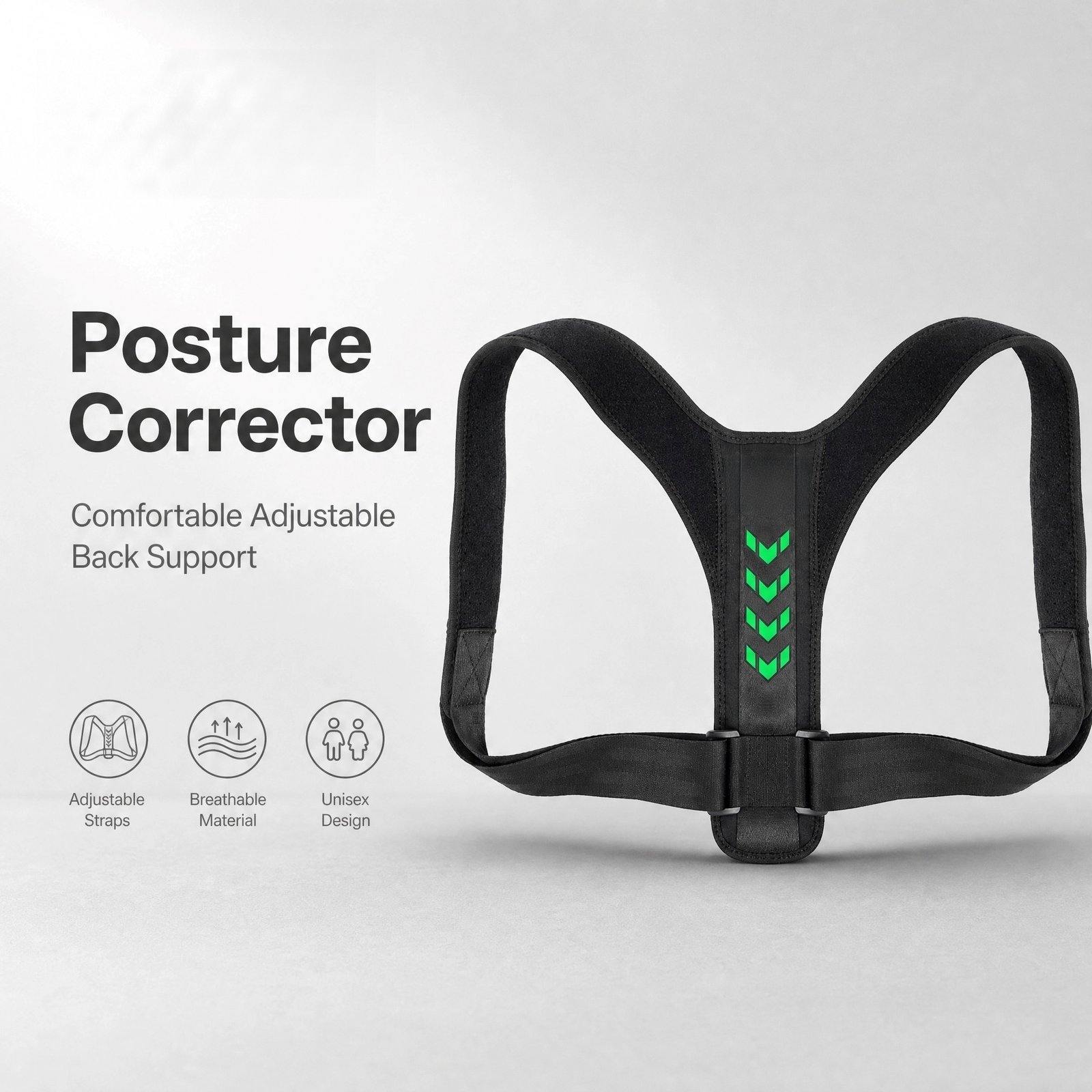 Posture Corrector · Adjustable Upper Back Brace · Breathable · Unisex · Comfortable Posture