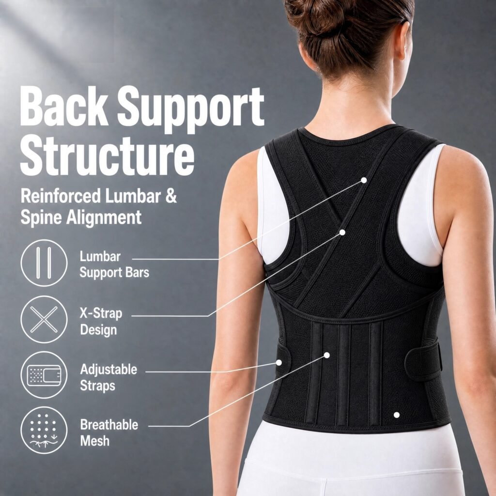 Posture Corrector for Men & Women · Upper Back Straightener · Adjustable Shoulder Brace · Breathable · Comfortable Posture