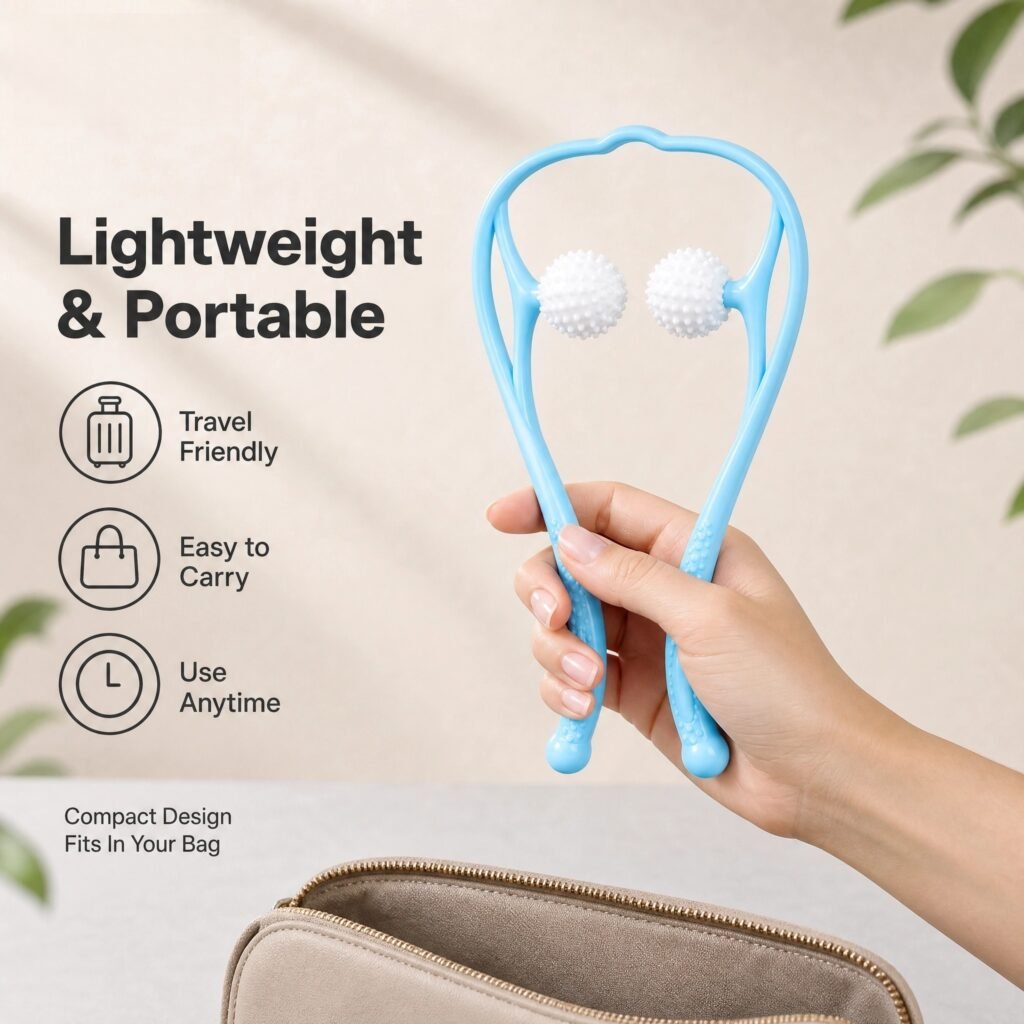 Neck Massager · Dual Pressure Point Rollers · Ergonomic Handle · Deep Tissue Relief · Lightweight