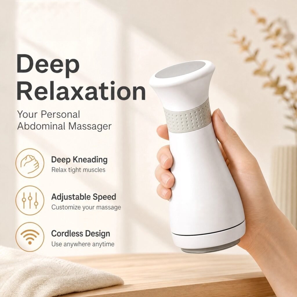 Abdominal Massager · Deep Kneading · Relax Abdominal Muscles · USB Rechargeable · Multi‑Speed · Portable