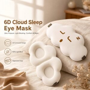 6D 3D Cloud Sleep Eye Mask · Zero Eye Pressure · Memory Foam · Total Blackout · Adjustable · Travel & Sleep