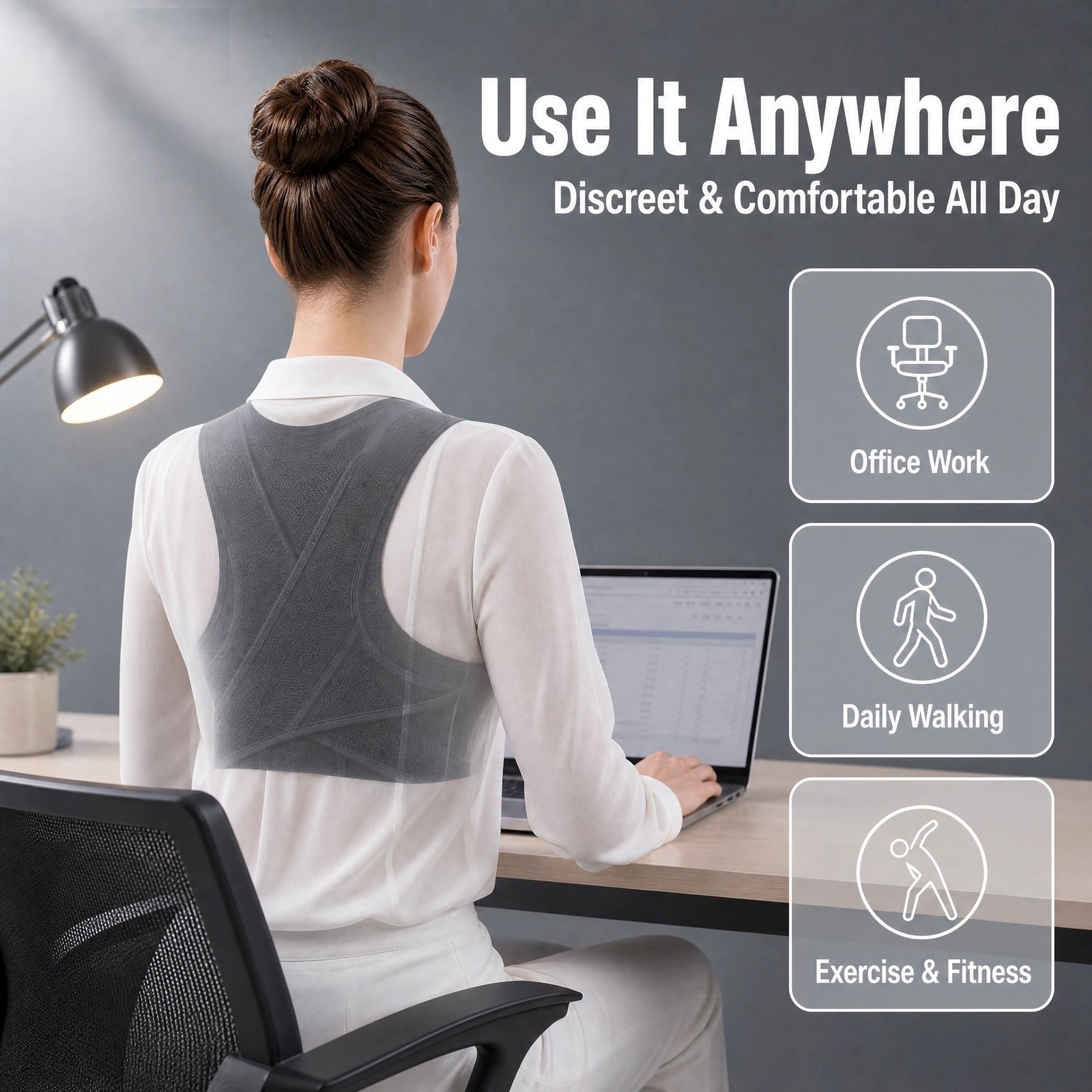 Posture Corrector for Men & Women · Upper Back Straightener · Adjustable Shoulder Brace · Breathable · Comfortable Posture - Image 2