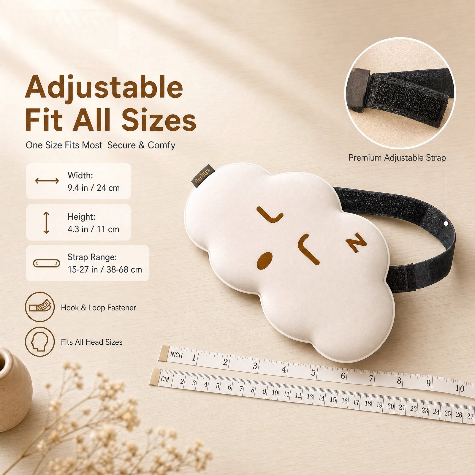 6D 3D Cloud Sleep Eye Mask · Zero Eye Pressure · Memory Foam · Total Blackout · Adjustable · Travel & Sleep - Image 2