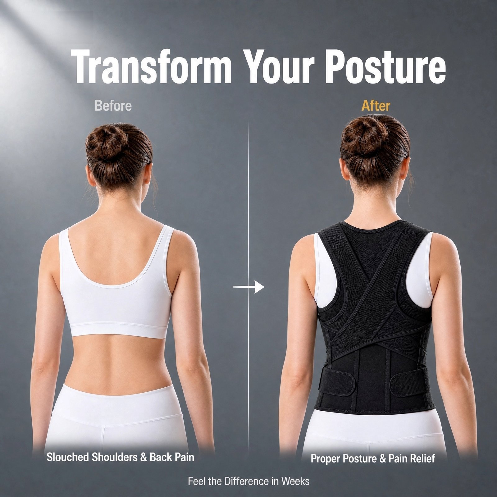 Posture Corrector for Men & Women · Upper Back Straightener · Adjustable Shoulder Brace · Breathable · Comfortable Posture - Image 3