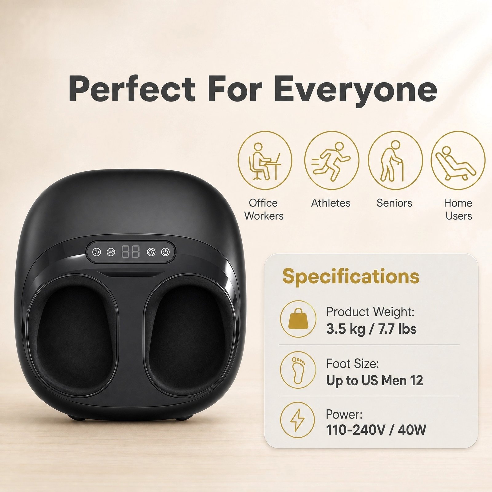 Shiatsu Foot Massager · Deep Kneading · Heat Therapy · Adjustable Intensity · Home & Office Relaxation - Image 3
