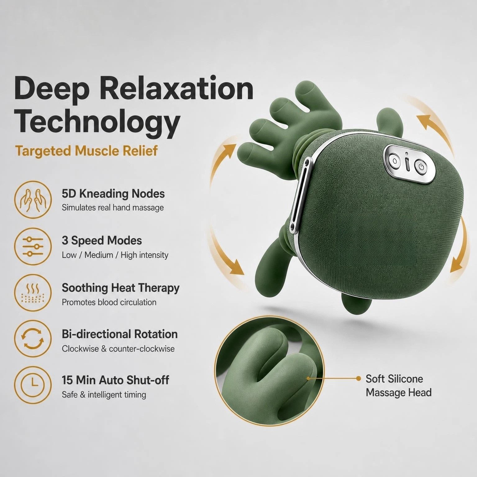 Neck & Shoulder Massager · Hands‑Free Wearable · Deep Tissue Kneading · USB‑C Rechargeable - Image 4