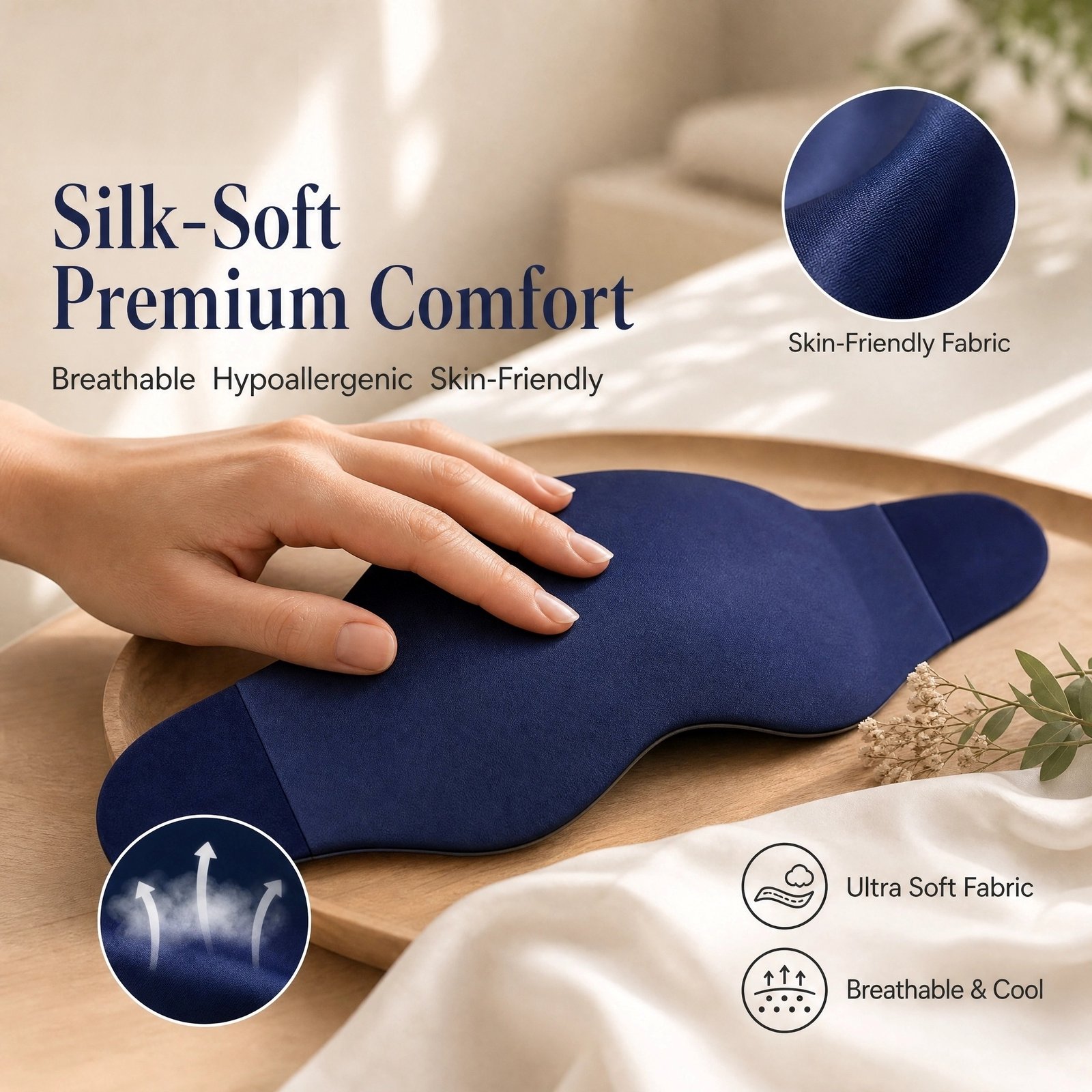 3D Contoured Sleep Eye Mask · Total Blackout · Lightweight · Pressure‑Free · Soft Smooth Fabric - Image 4