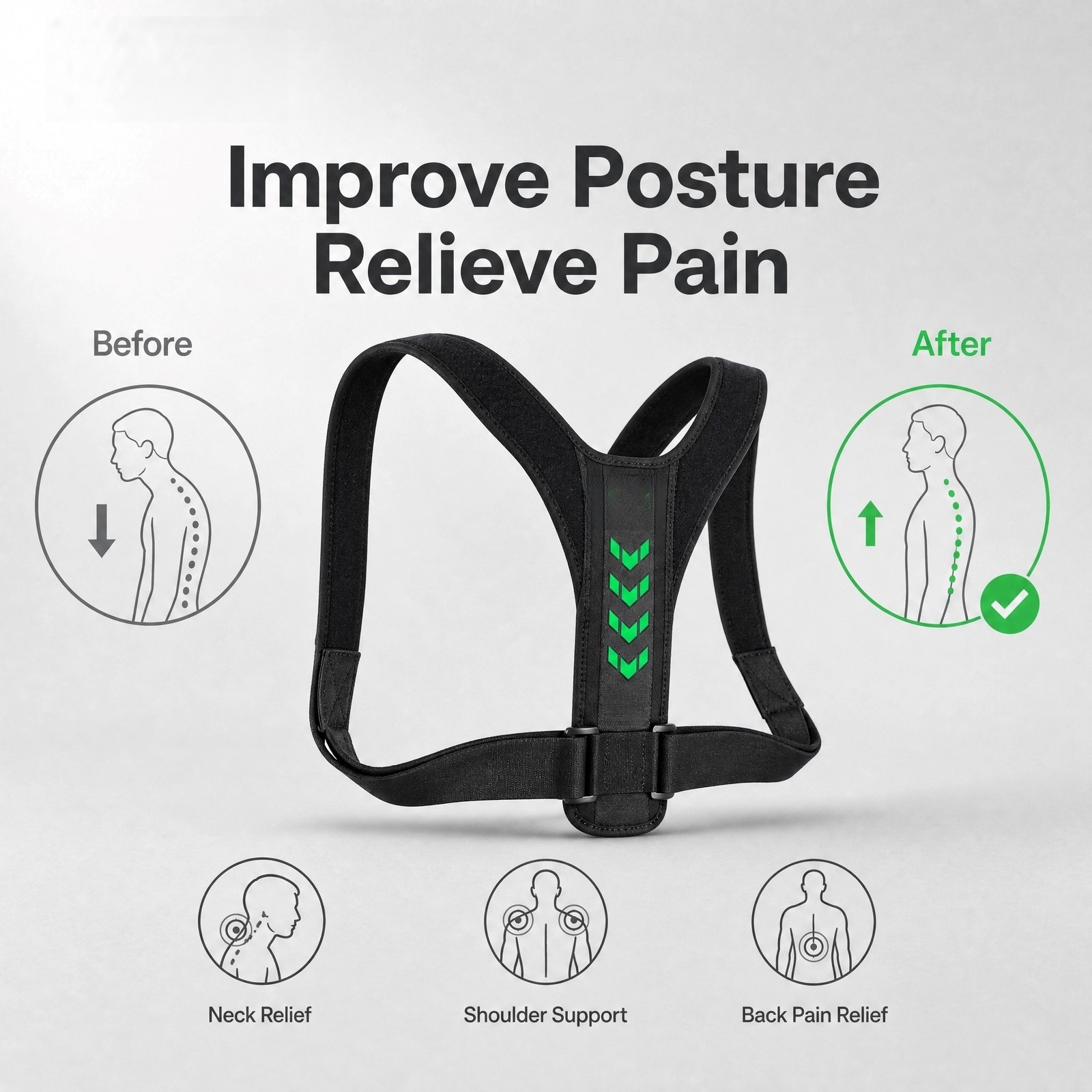 Posture Corrector · Adjustable Upper Back Brace · Breathable · Unisex · Comfortable Posture - Image 5